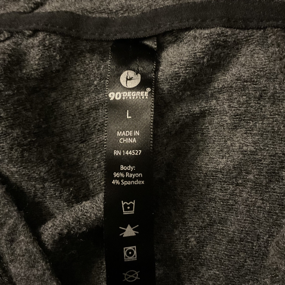 90 Degree By Reflex Dark Gray Tee With Hoodie - Picture 4 of 4